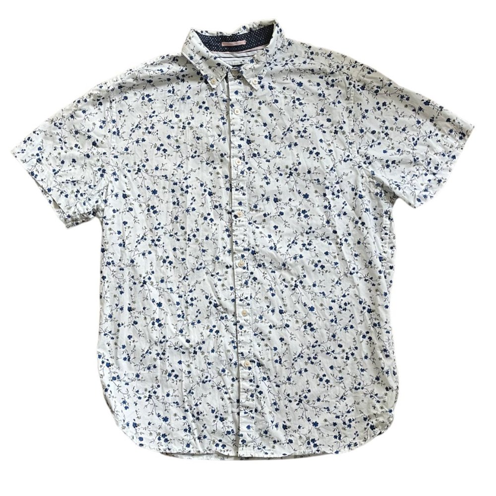 Denim & Flower Short-Sleeve Button-Down Shirt